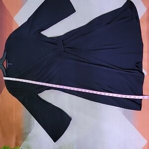 BCBG Maxazria - Scallaped Neck Wrap Dress - Black - Size Medium